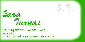 sara tarnai business card
